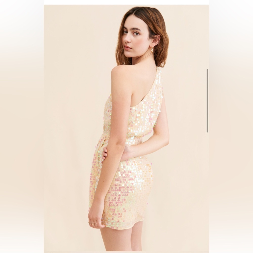 Saylor Kyrie Sequins One-Shoulder Dress Swiftie Lover Era Size XS Fairy Ethereal - Picture 3 of 16